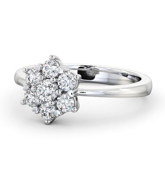 Cluster Diamond Traditional Style Ring 18K White Gold CL13_WG_THUMB2 