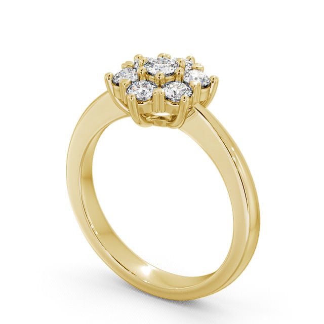 Cluster Diamond Ring 18K Yellow Gold - Lavant CL13_YG_SIDE