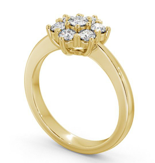 Cluster Diamond Traditional Style Ring 18K Yellow Gold CL13_YG_THUMB1