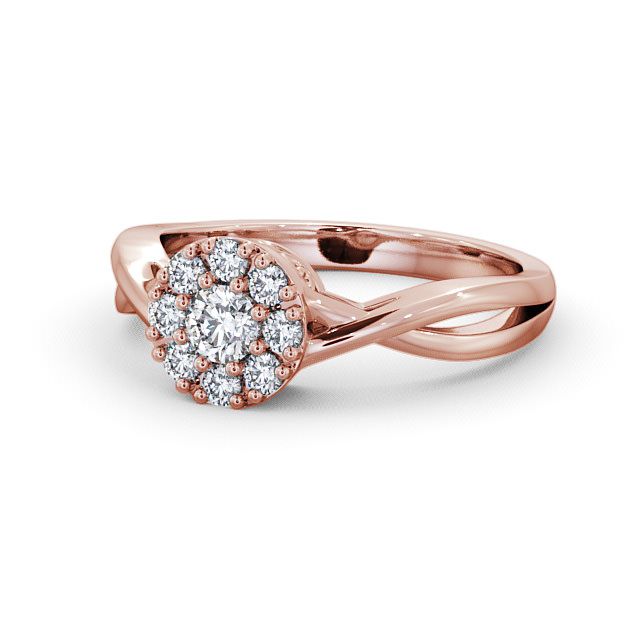 Cluster Diamond Ring 18K Rose Gold - Ratho CL14_RG_FLAT