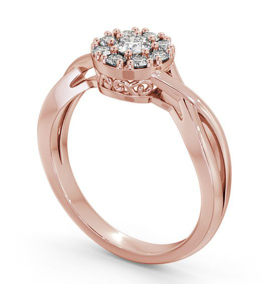 Cluster Diamond Halo Style Ring 18K Rose Gold CL14_RG_THUMB1