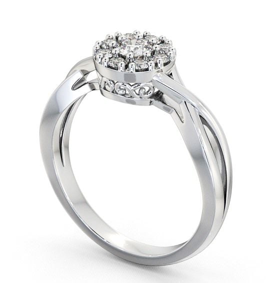 Cluster Diamond Halo Style Ring 9K White Gold CL14_WG_THUMB1