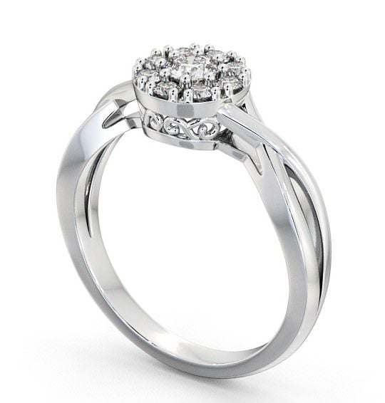 Cluster Diamond Halo Style Ring Platinum CL14_WG_THUMB1