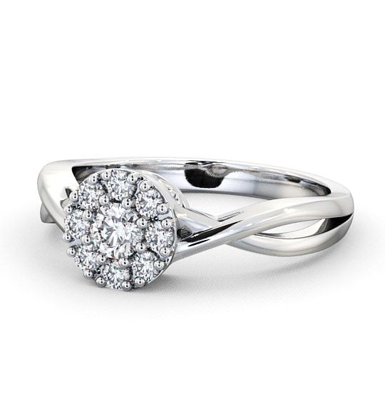 Cluster Diamond Halo Style Ring 18K White Gold CL14_WG_THUMB2 