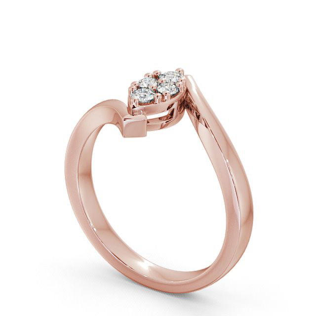 Cluster Diamond Ring 9K Rose Gold - Treville CL15_RG_SIDE