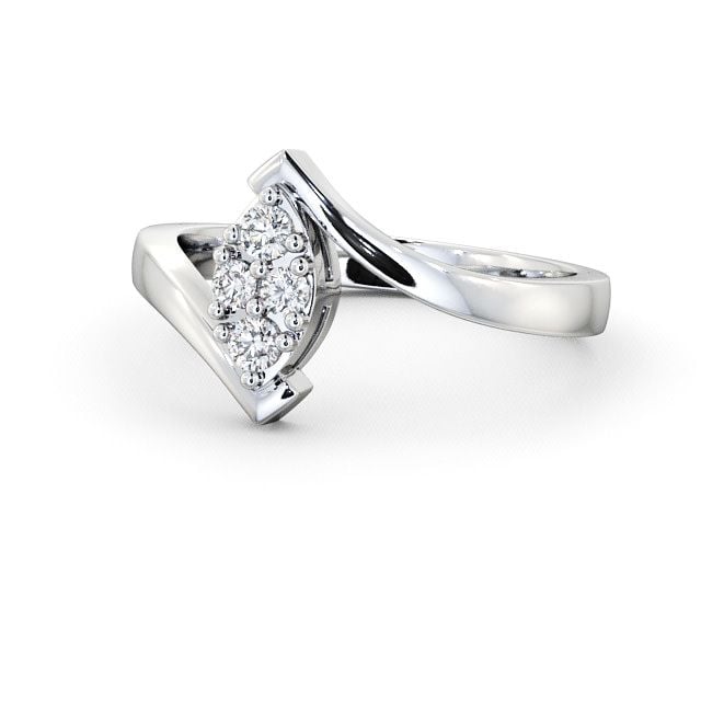 Cluster Diamond Ring Platinum - Treville CL15_WG_FLAT