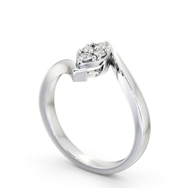 Cluster Diamond Ring Palladium - Treville CL15_WG_SIDE