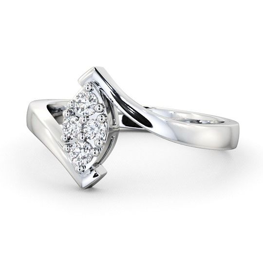  Cluster Diamond Ring 9K White Gold - Treville CL15_WG_THUMB2 