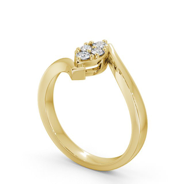 Cluster Diamond Ring 18K Yellow Gold - Treville CL15_YG_SIDE