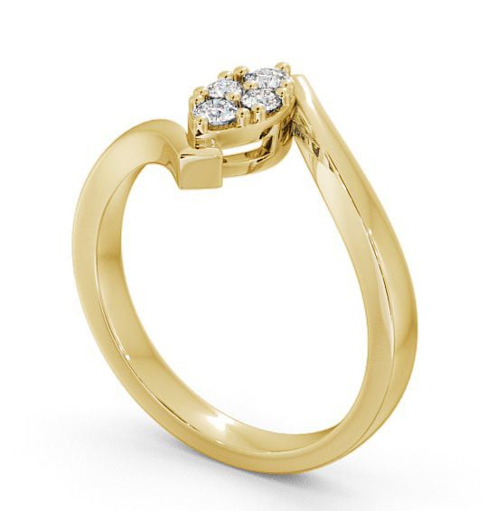 Cluster Diamond Ring 9K Yellow Gold - Treville CL15_YG_THUMB1