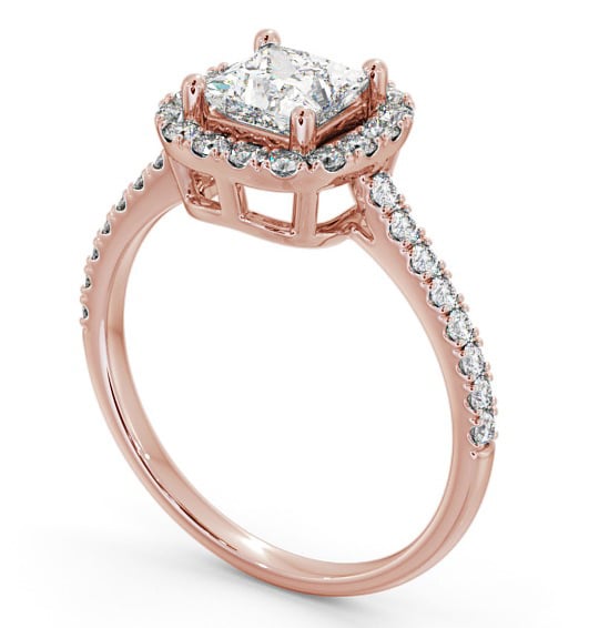 Halo Princess Diamond Dainty Engagement Ring 9K Rose Gold CL16_RG_THUMB1