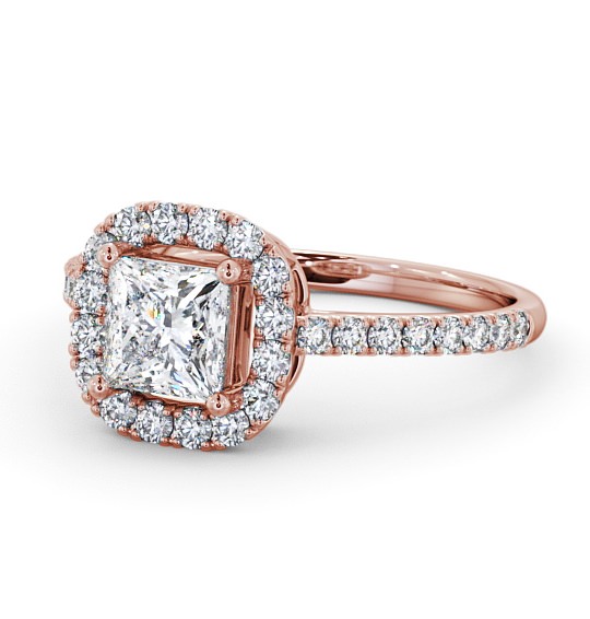 Halo Princess Diamond Dainty Engagement Ring 9K Rose Gold CL16_RG_THUMB2 