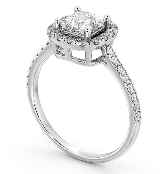 Halo Princess Diamond Dainty Engagement Ring Platinum CL16_WG_THUMB1 