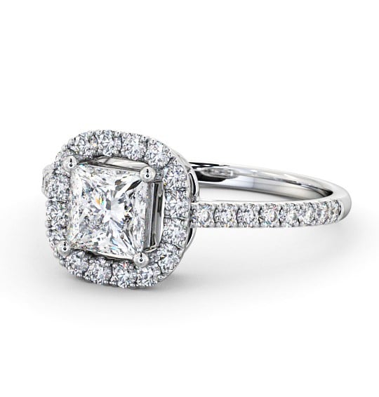  Halo Princess Diamond Engagement Ring Platinum - Valency CL16_WG_THUMB2 