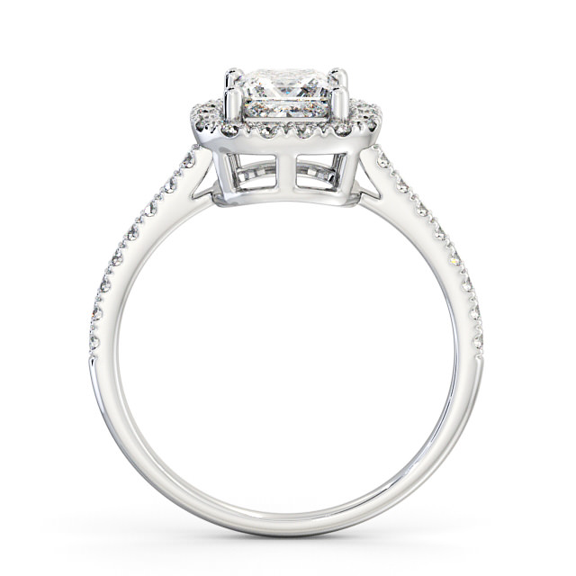 Halo Princess Diamond Engagement Ring 9K White Gold - Valency CL16_WG_UP