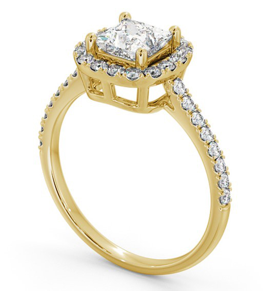 Halo Princess Diamond Dainty Engagement Ring 18K Yellow Gold CL16_YG_THUMB1 