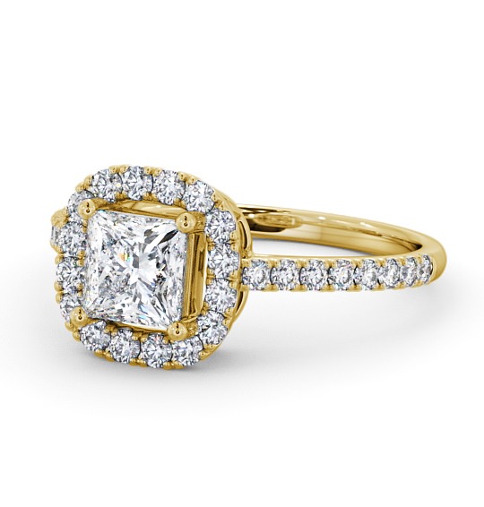 Halo Princess Diamond Dainty Engagement Ring 9K Yellow Gold CL16_YG_THUMB2 