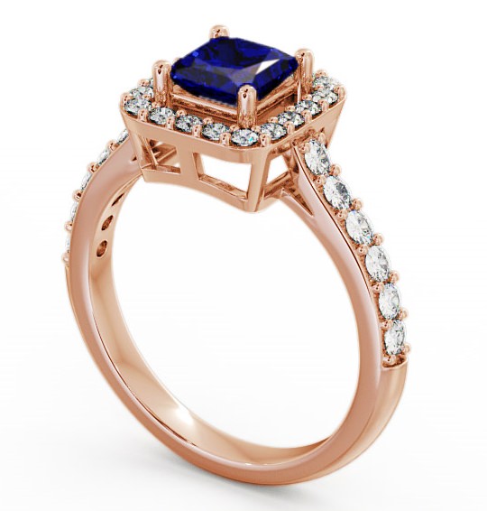 Halo Blue Sapphire and Diamond 1.17ct Ring 18K Rose Gold CL16GEM_RG_BS_THUMB1