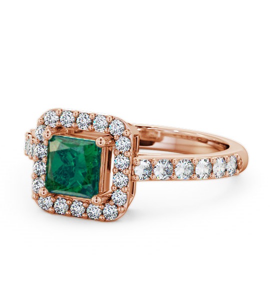  Halo Emerald and Diamond 1.02ct Ring 18K Rose Gold - Valency CL16GEM_RG_EM_THUMB2 