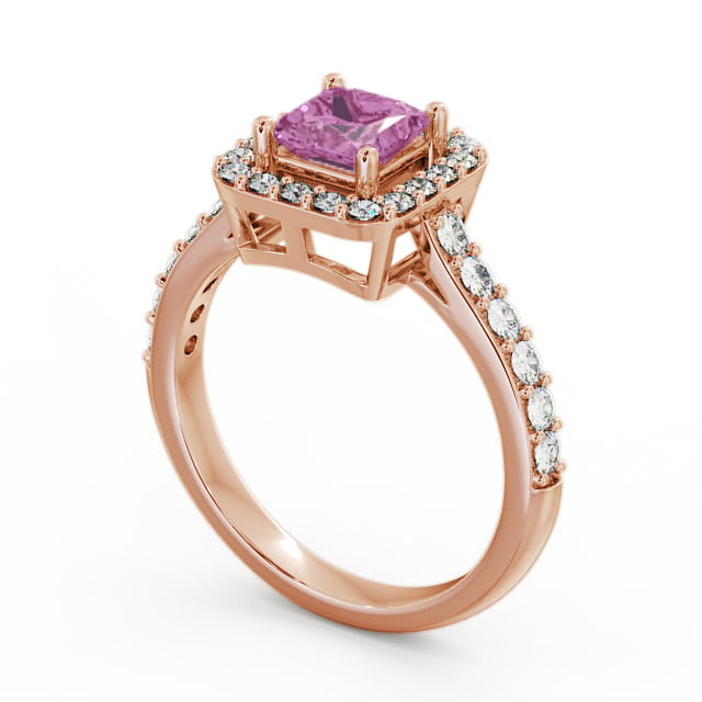 Halo Pink Sapphire and Diamond 1.17ct Ring 9K Rose Gold - Valency CL16GEM_RG_PS_SIDE