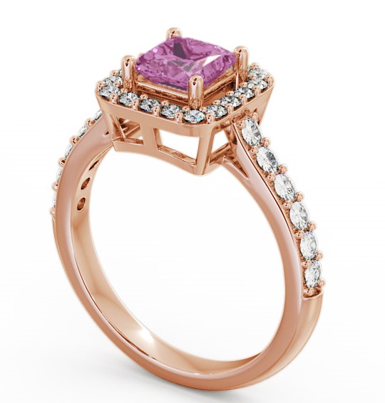  Halo Pink Sapphire and Diamond 1.17ct Ring 18K Rose Gold - Valency CL16GEM_RG_PS_THUMB1 