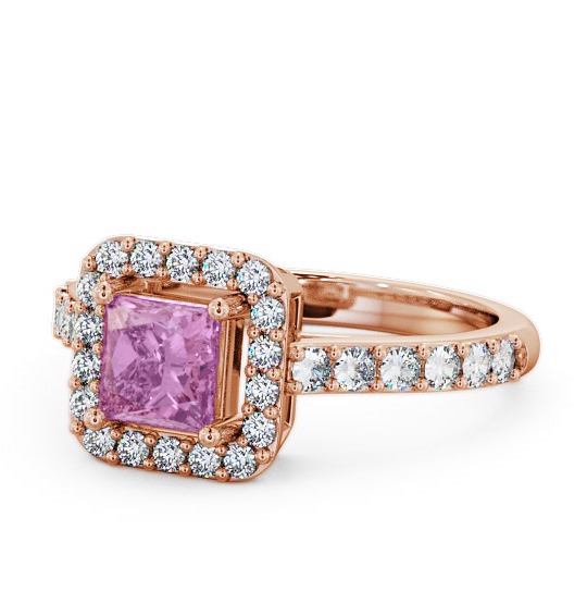  Halo Pink Sapphire and Diamond 1.17ct Ring 18K Rose Gold - Valency CL16GEM_RG_PS_THUMB2 