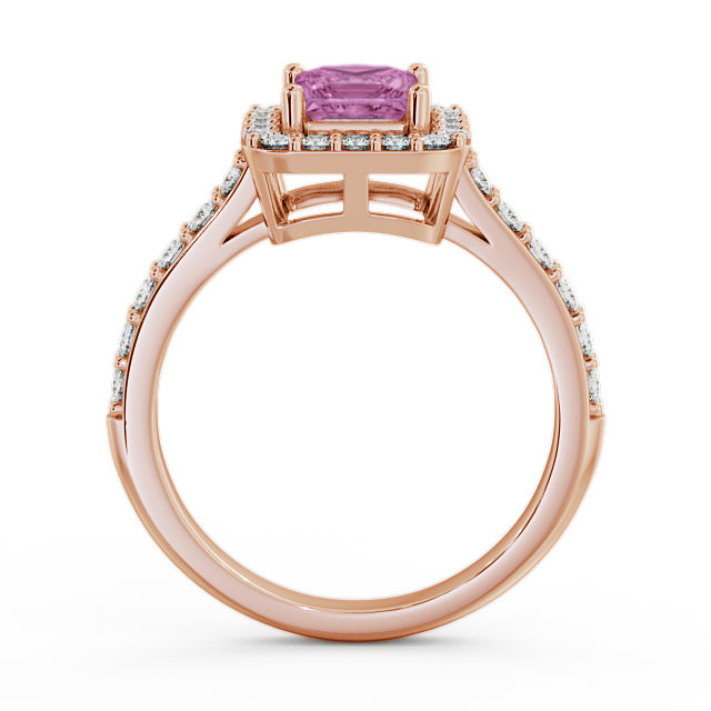 Halo Pink Sapphire and Diamond 1.17ct Ring 9K Rose Gold - Valency CL16GEM_RG_PS_UP