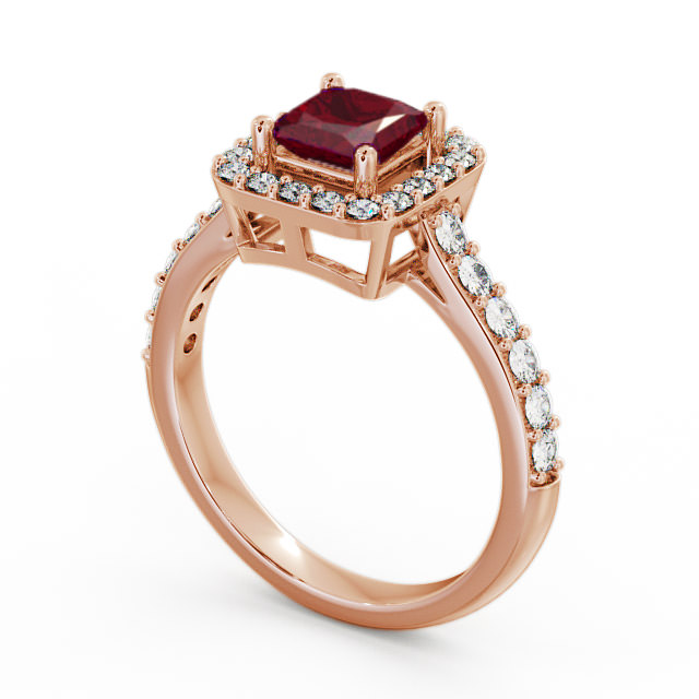 Halo Ruby and Diamond 1.17ct Ring 9K Rose Gold - Valency CL16GEM_RG_RU_SIDE