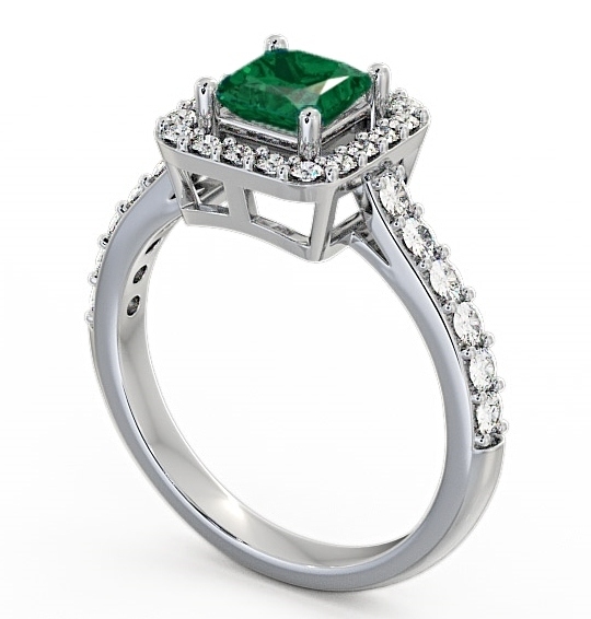 Halo Emerald and Diamond 1.02ct Ring Platinum CL16GEM_WG_EM_THUMB1