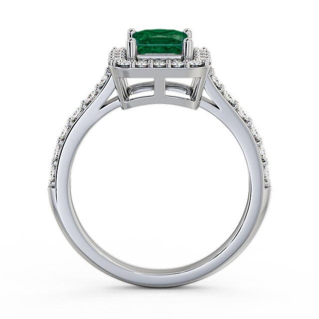 Halo Emerald and Diamond 1.02ct Ring Platinum - Valency CL16GEM_WG_EM_UP