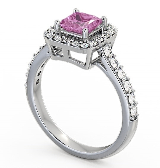 Halo Pink Sapphire and Diamond 1.17ct Ring Platinum CL16GEM_WG_PS_THUMB1