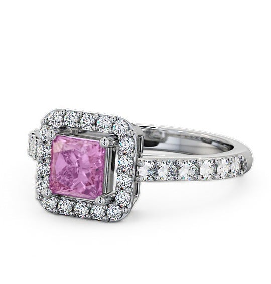  Halo Pink Sapphire and Diamond 1.17ct Ring 18K White Gold - Valency CL16GEM_WG_PS_THUMB2 