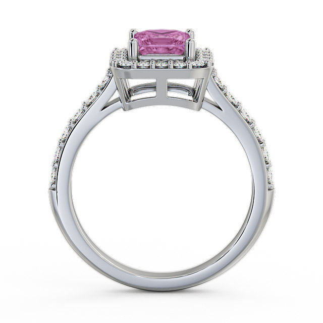Halo Pink Sapphire and Diamond 1.17ct Ring 18K White Gold - Valency CL16GEM_WG_PS_UP