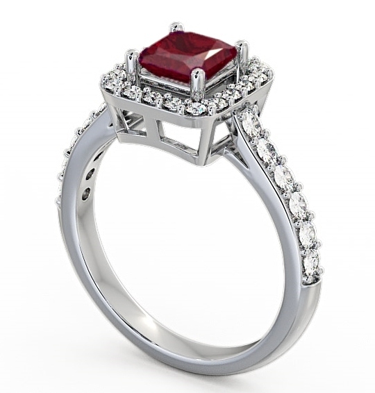 Halo Ruby and Diamond 1.17ct Ring 9K White Gold CL16GEM_WG_RU_THUMB1