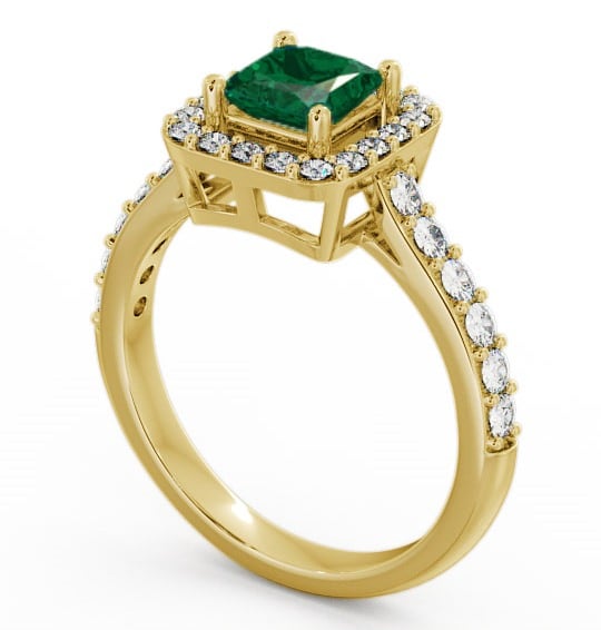 Halo Emerald and Diamond 1.02ct Ring 18K Yellow Gold CL16GEM_YG_EM_THUMB1