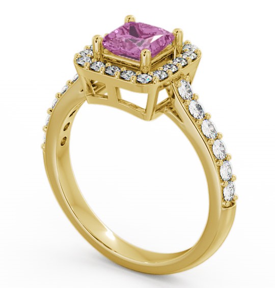 Halo Pink Sapphire and Diamond 1.17ct Ring 18K Yellow Gold CL16GEM_YG_PS_THUMB1