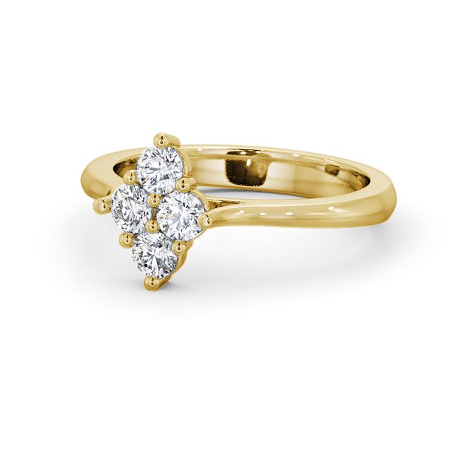 Cluster Round Diamond Ring 18K Yellow Gold - Aberargie CL17_YG_FLAT