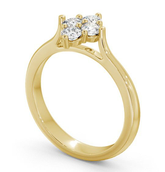 Cluster Round Diamond Marquise Design Ring 18K Yellow Gold CL17_YG_THUMB1 