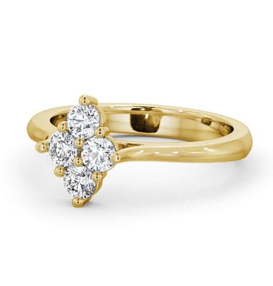 Cluster Round Diamond Marquise Design Ring 18K Yellow Gold CL17_YG_THUMB2 