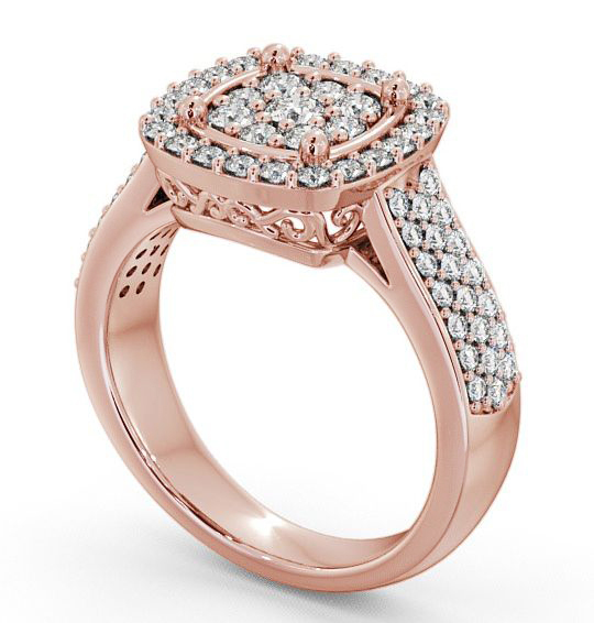 Cluster Diamond 0.75ct Glamorous Design Ring 18K Rose Gold CL18_RG_THUMB1