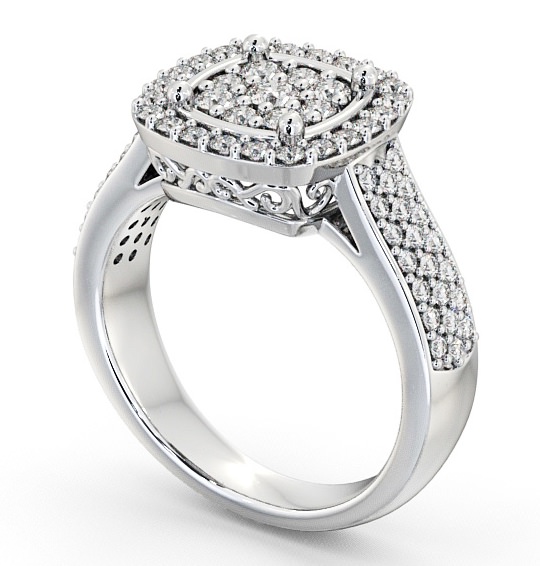 Cluster Diamond 0.75ct Glamorous Design Ring 18K White Gold CL18_WG_THUMB1