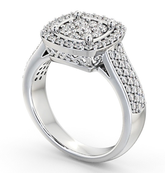 Cluster Diamond 0.75ct Glamorous Design Ring 18K White Gold CL18_WG_THUMB1 