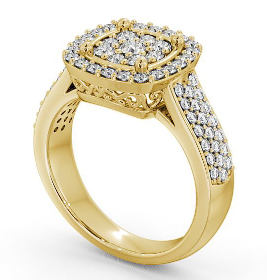Cluster Diamond 0.75ct Glamorous Design Ring 9K Yellow Gold CL18_YG_THUMB1