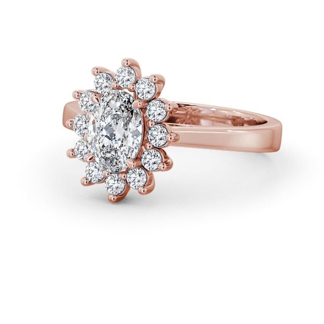 Cluster Oval Diamond Ring 9K Rose Gold - Ailstone CL1_RG_FLAT