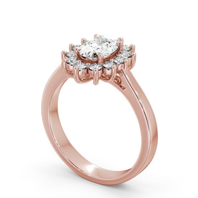 Cluster Oval Diamond Ring 9K Rose Gold - Ailstone CL1_RG_SIDE