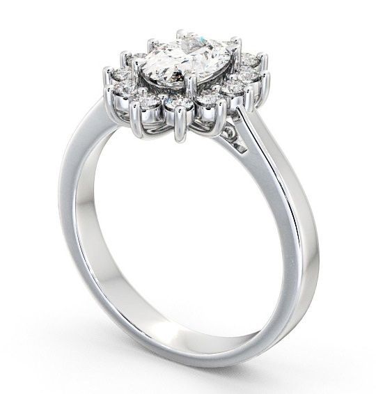 Cluster Oval Diamond Halo Style Ring 18K White Gold CL1_WG_THUMB1