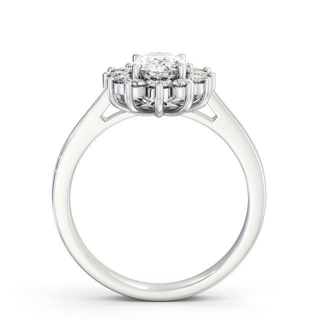 Cluster Oval Diamond Ring 18K White Gold - Ailstone CL1_WG_UP