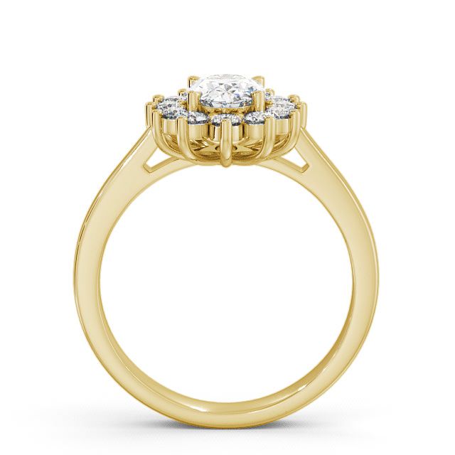 Cluster Oval Diamond Ring 9K Yellow Gold - Ailstone CL1_YG_UP