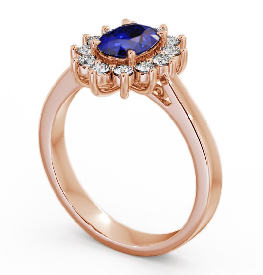 Cluster Blue Sapphire and Diamond 1.42ct Ring 18K Rose Gold CL1GEM_RG_BS_THUMB1 