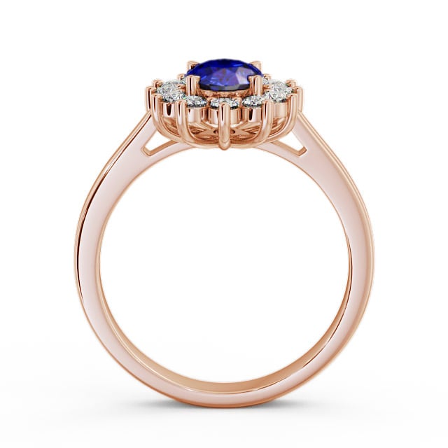 Cluster Blue Sapphire and Diamond 1.42ct Ring 9K Rose Gold - Ailstone CL1GEM_RG_BS_UP